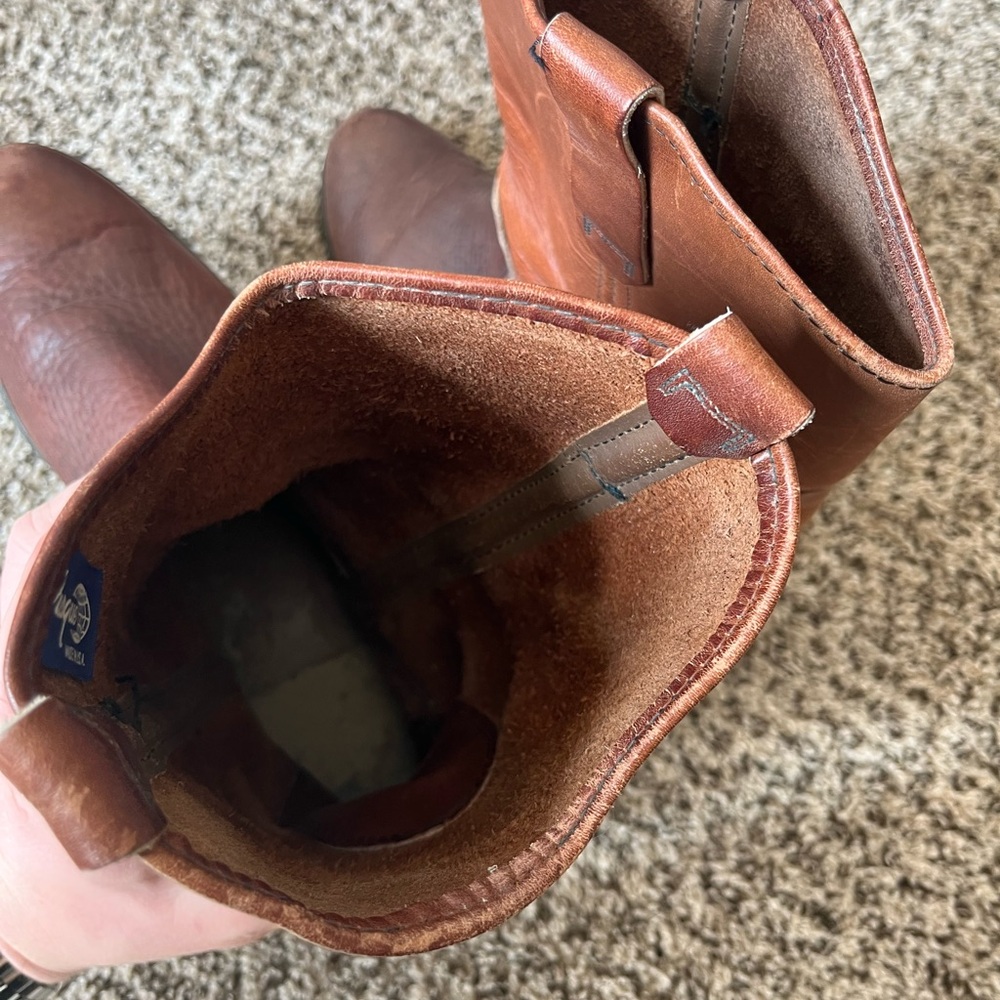 Vasque Two-Tone Brown Leather Western Pull-On Boots - Picture 10 of 13